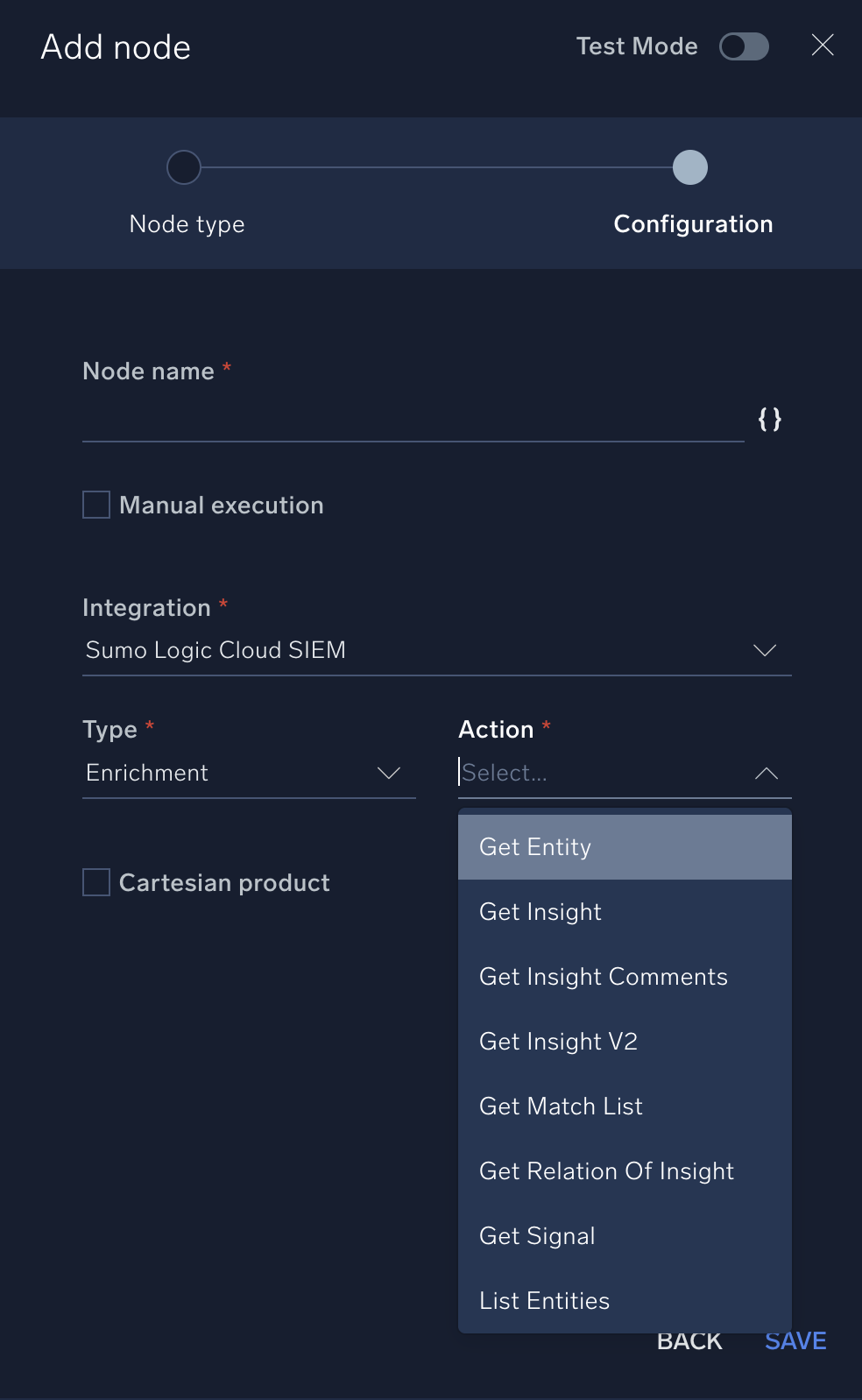 Enrichment actions on Sumo Logic Cloud SIEM integration