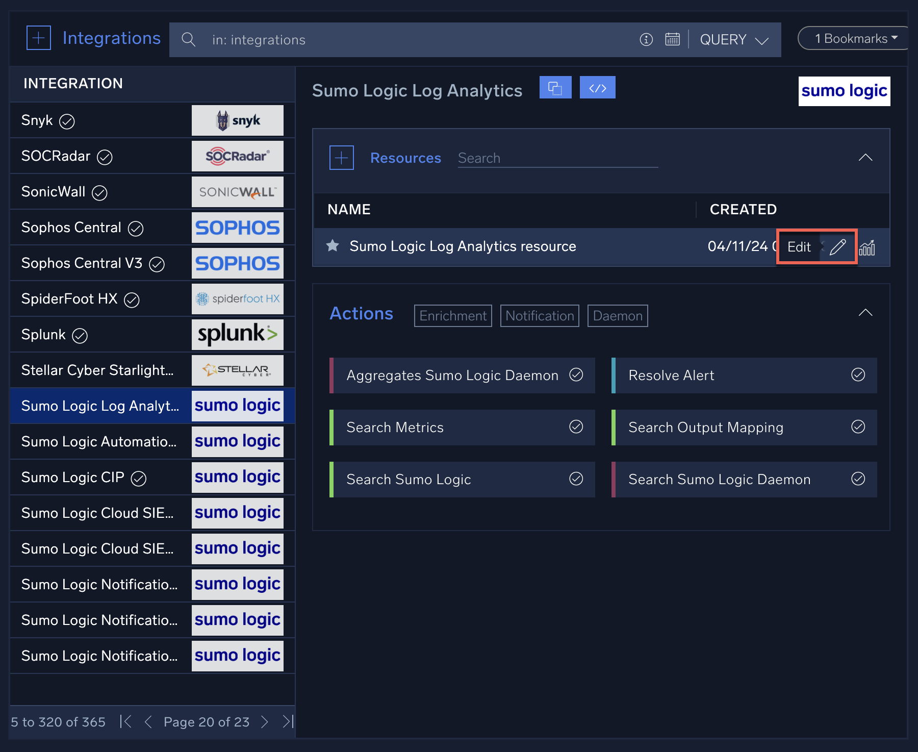 Installed integrations