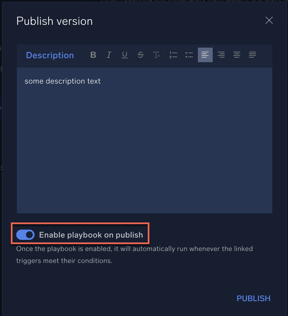 Publish enable on publish