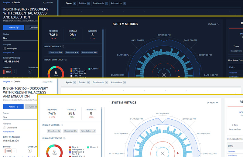 Light and Dark theme examples in Cloud SIEM