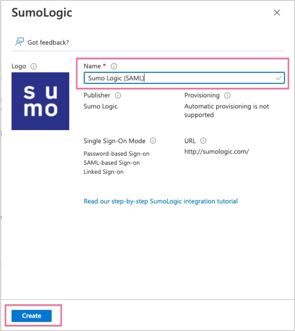 Sumo Logic name field