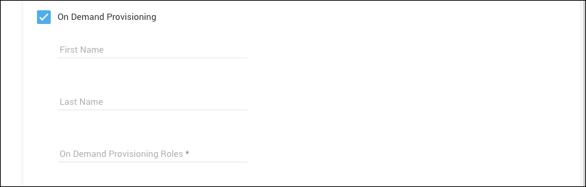 On Demand Provisioning checkbox