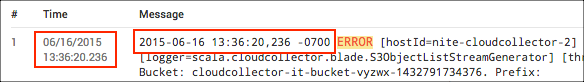 Screenshot demonstrating log timestamps displayed in Pacific Standard Time (PST) in the Sumo Logic UI