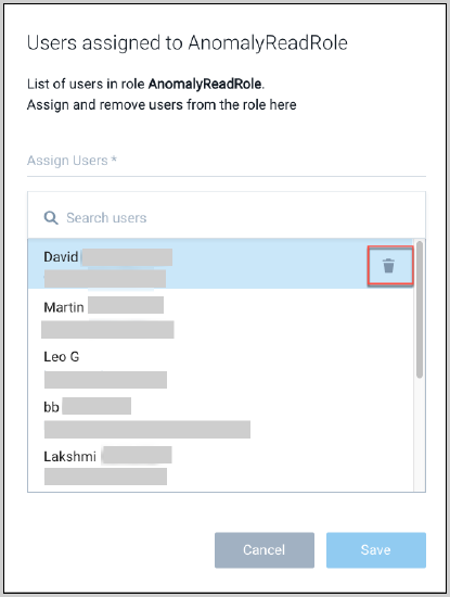 Remove user from a role