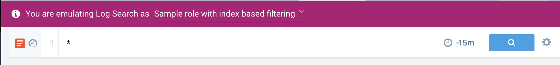 Emulate log search window