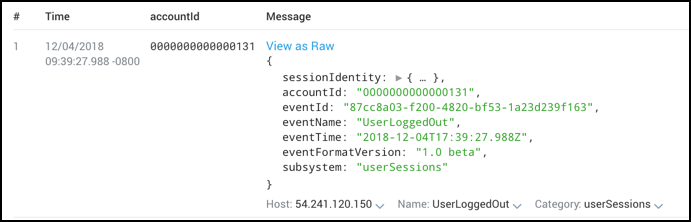 json single key displayed on results table.png