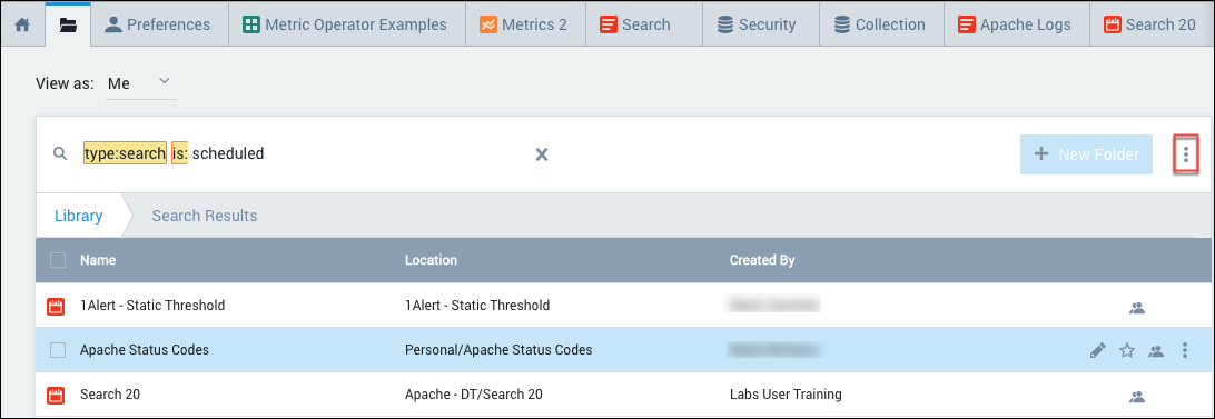 Library scheduled search edit