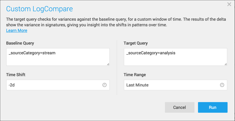 LogCompare custom